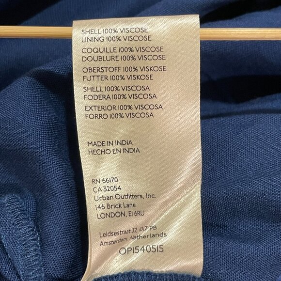 NWT ANTHROPOLOGIE MAEVE Flutter Sleeve Shirred Open Back Mini Dress Navy Size 2X - Picture 16 of 16